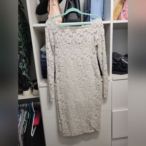 White Lace Long Sleeve Dress